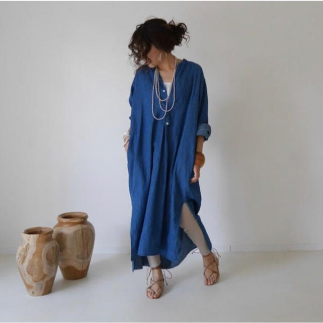 ARGUE（アギュー）|LINEN DENIM FRENCH LONGDRESS 2