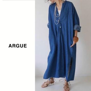 ドゥーズィエムクラス(DEUXIEME CLASSE)のARGUE（アギュー）|LINEN DENIM FRENCH LONGDRESS(ロングワンピース/マキシワンピース)