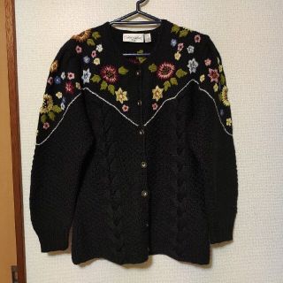 ロキエ(Lochie)の花柄刺繍ニットカーディガン(カーディガン)