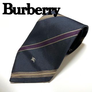 バーバリー(BURBERRY)のバーバリーネクタイ　Burberry ストライプ　紫　値下げ(ネクタイ)