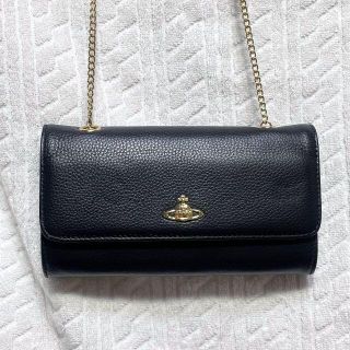 ヴィヴィアンウエストウッド(Vivienne Westwood)の美品 ヴィヴィアンウエストウッド ショルダーバッグ ゴールド金具 黒(ショルダーバッグ)