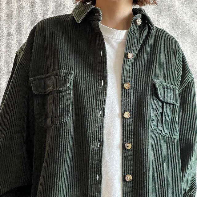90s コーデュロイシャツ ジャケット 太畝 ホワイト vintage