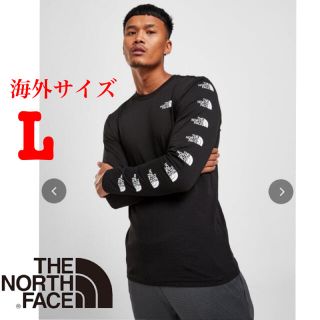 ザノースフェイス(THE NORTH FACE)の海外限定　ノースフェイス　長袖　ロンt 袖ロゴ　　リピートロゴ　連続ロゴ　(Tシャツ/カットソー(七分/長袖))