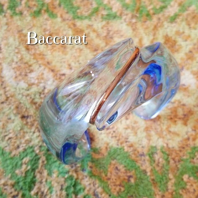 Baccarat(バカラ)のレア　稀少　Baccarat　バカラ　バングル　コキアージュ　ライトブルー レディースのアクセサリー(ブレスレット/バングル)の商品写真
