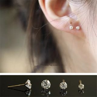 一粒ダイヤピアス　1ポイントピアス　CZダイヤ(ピアス)