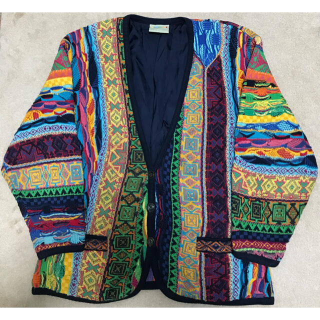 SALE coogi マルチカラー　ニットカーディガン