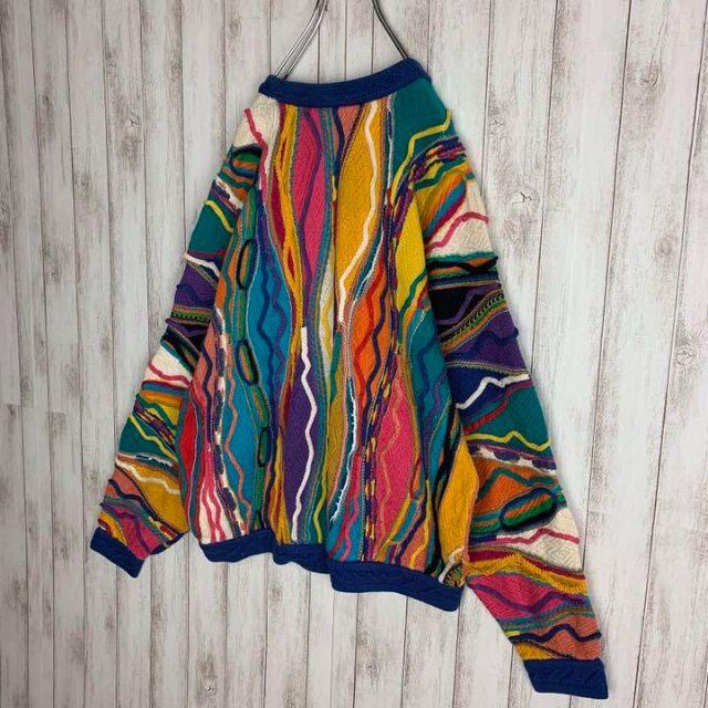 希少1点物】COOGI クージー 3Dニット セーター L 総柄 マルチカラー