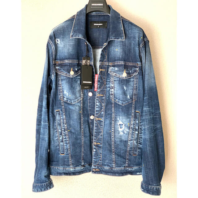 DSQUARED2(ディースクエアード)のDsquared2 OVER JEAN JAKET ペンキ加工デニムジャケット メンズのジャケット/アウター(Gジャン/デニムジャケット)の商品写真