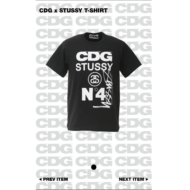 STUSSY(ステューシー)のStussy x CDG コラボTee 黒XL メンズのトップス(Tシャツ/カットソー(半袖/袖なし))の商品写真