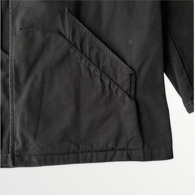 agnes b.(アニエスベー)の【古着】フランス製 agnès b アニエスベー コットンステンカラーコート 黒 メンズのジャケット/アウター(ステンカラーコート)の商品写真