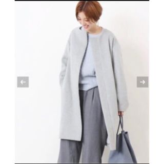 イエナ(IENA)のSIMPLICITEシンプリシテェ☆ノーカラーコクーンコート(ロングコート)