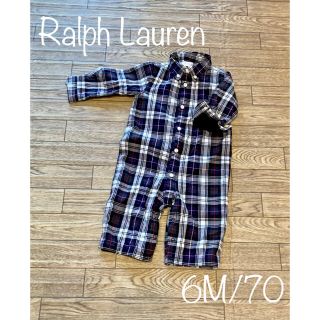 ラルフローレン(Ralph Lauren)の☆美品☆ラルフローレン ロンパース チェック　6M 70(ロンパース)