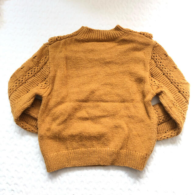 ZARA KIDS(ザラキッズ)のZARA baby ニット 2-3y セーター 98cm フリル ポンポン刺繍 キッズ/ベビー/マタニティのキッズ服女の子用(90cm~)(ニット)の商品写真