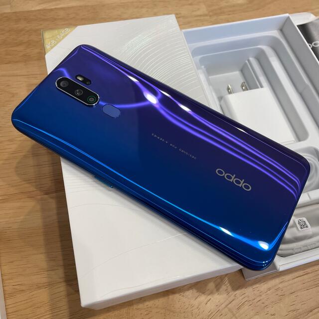 OPPO(オッポ)のoppo A5 2020 ブルー　楽天モバイル　Rakuten スマホ/家電/カメラのスマートフォン/携帯電話(スマートフォン本体)の商品写真