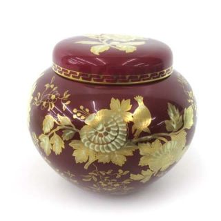 ウェッジウッド(WEDGWOOD)のウェッジウッド トンキン ルビー 茶葉入れ 壺 金彩 ボーンチャイナ(陶芸)