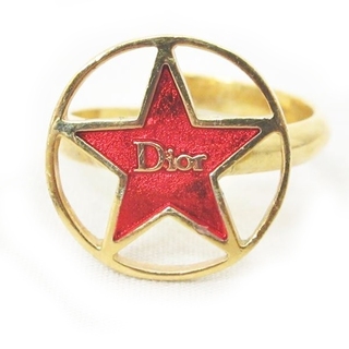 クリスチャンディオール(Christian Dior)のクリスチャンディオール リング 指輪 Diorロゴ スター ゴールド レッド 系(リング(指輪))