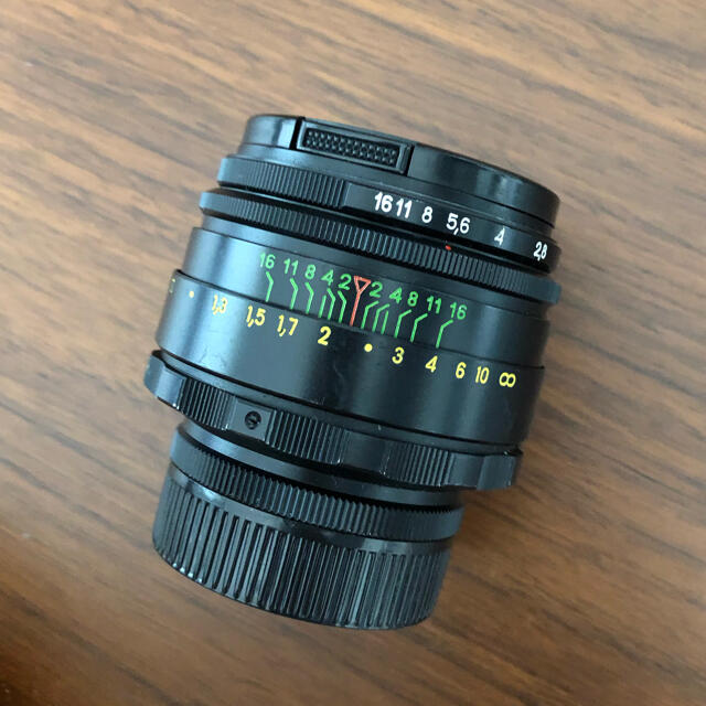 Canon(キヤノン)のマウントアダプター付ぐるぐるボケ Helios-44-2 M42 2/58 スマホ/家電/カメラのカメラ(レンズ(単焦点))の商品写真