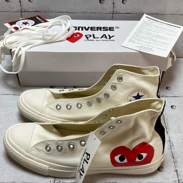 COMME des GARCONS(コムデギャルソン)のプレイコムデギャルソンコンバースハイカット白28cm新品 メンズの靴/シューズ(スニーカー)の商品写真