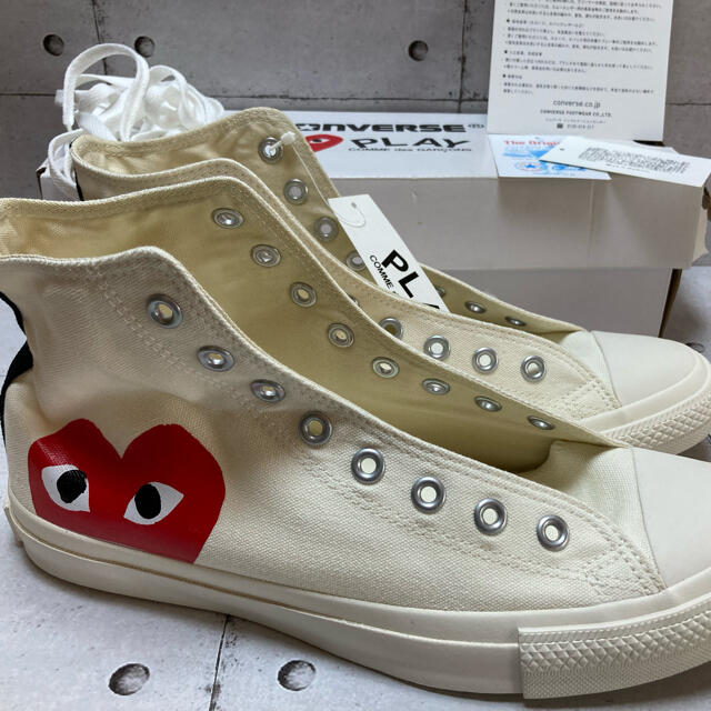 COMME des GARCONS(コムデギャルソン)のプレイコムデギャルソンコンバースハイカット白28cm新品 メンズの靴/シューズ(スニーカー)の商品写真