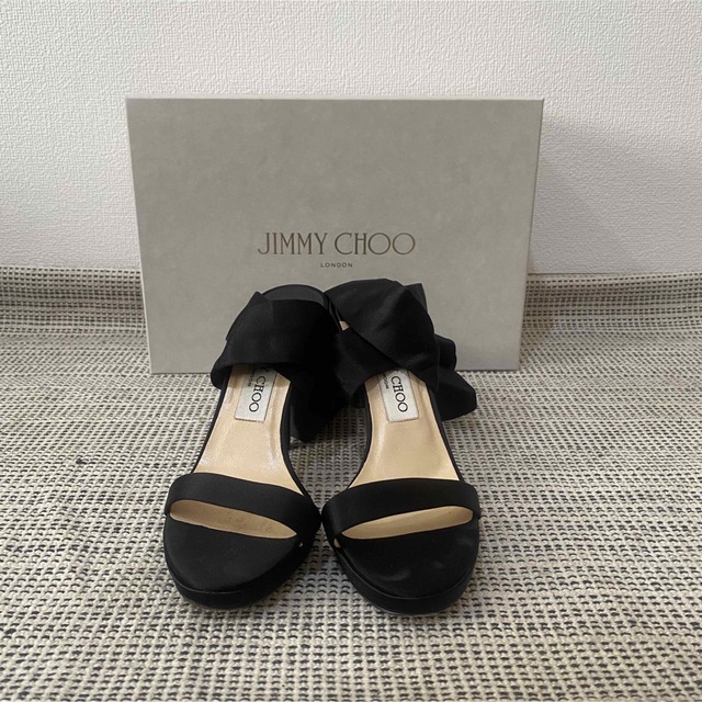 JIMMY CHOO ジミーチュウ レースアップ サンダル ハイヒール ブラック ...