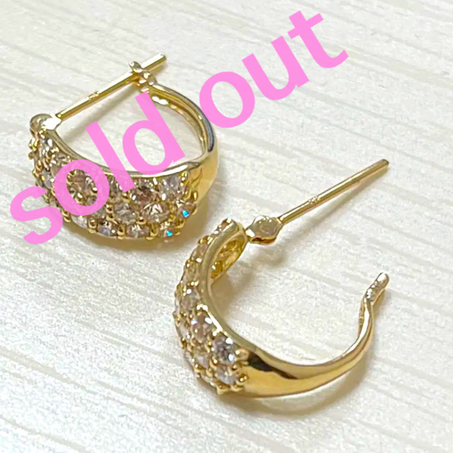 アクセサリー 天然 ダイヤモンド フープ ピアス k18 1ct☆sold out