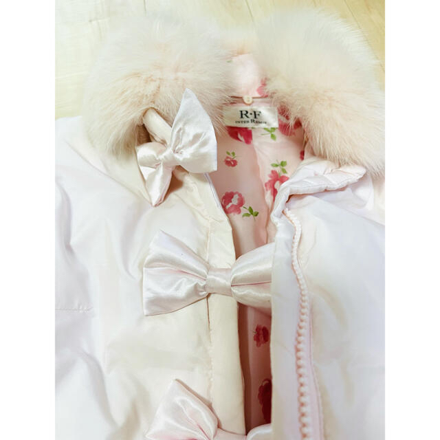 R・F(アールエフ)のボリューム　フォックスファー　ダウン　花柄　可愛い　ピンク レディースのジャケット/アウター(ダウンコート)の商品写真