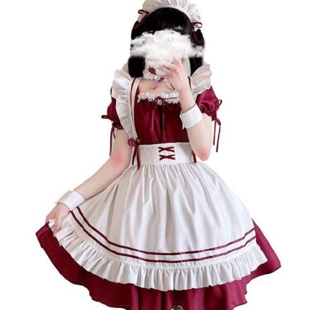 本格メイド服セット (ワインレッド) エンタメ/ホビーのコスプレ(衣装一式)の商品写真