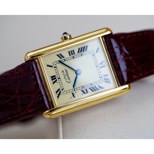 美品 カルティエ マスト タンク アイボリー ローマン LM Cartier39CARTIER