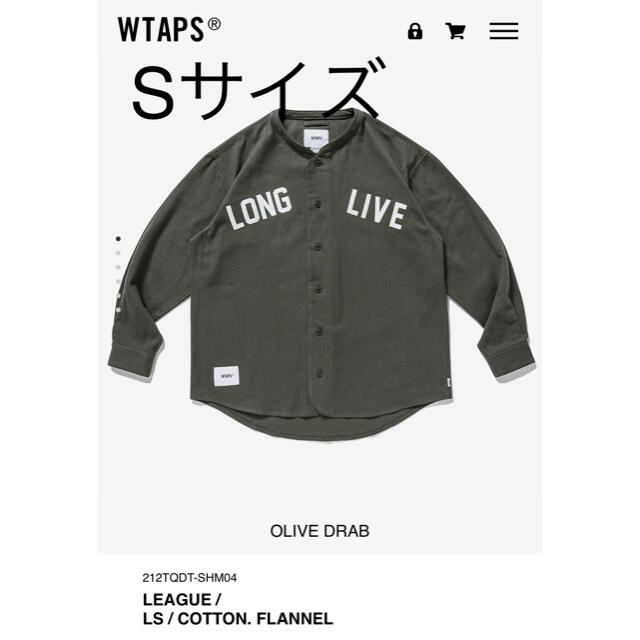 トップスSサイズ WTAPS LEAGUE/LS/COTTON.FLANNEL オリーブ