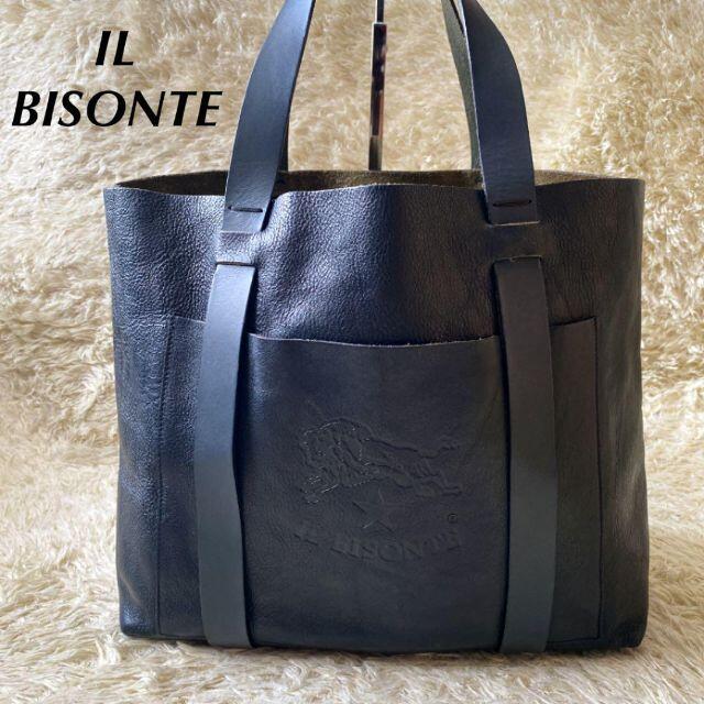 IL BISONTE - イルビゾンテ トートバッグ A4可 肩掛け可 ロゴ 型押し