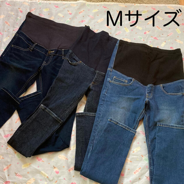 マタニティデニム　ワンピース　まとめ売り キッズ/ベビー/マタニティのマタニティ(マタニティボトムス)の商品写真