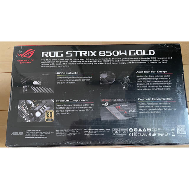 ASUS(エイスース)のASUS ROG-STRIX-850W-GOLD スマホ/家電/カメラのPC/タブレット(PCパーツ)の商品写真