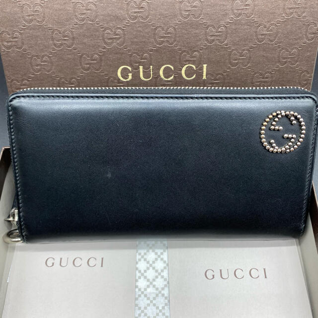 Gucci - 【正規品/本物】 GUCCI インターロッキングG ブラック 長財布