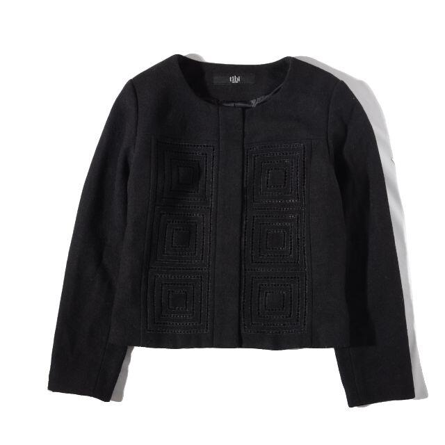 ティビ tibi メルトン カットワーク ノーカラージャケット 0