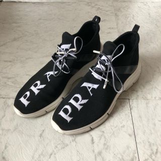 プラダ(PRADA)のPRADA プラダ ニットスニーカー 白黒(スニーカー)