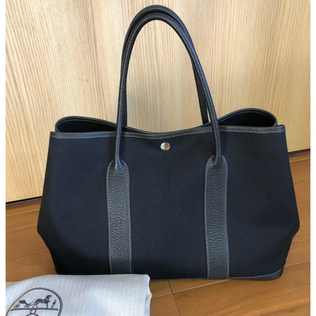 【美品】♢HERMES♢ガーデンパーティーpm 〈ブラック〉