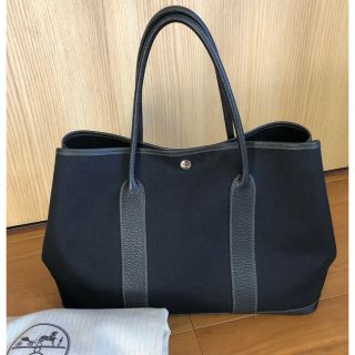 エルメス(Hermes)の【美品】♢HERMES♢ガーデンパーティーpm 〈ブラック〉(トートバッグ)