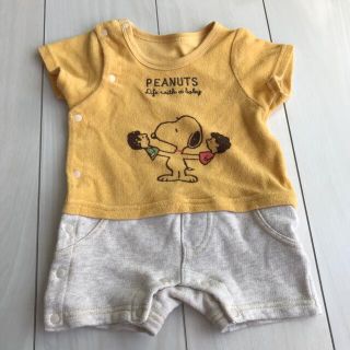 ピーナッツ(PEANUTS)のベビー服　ロンパース　スヌーピー　サイズ60男の子　夏物処分値下げ　女の子(ロンパース)