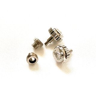 時計パーツ リューズ + チューブ2セット シルバー6mm(腕時計(アナログ))