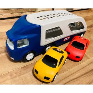 リトルタイクス(Little Tikes)のビンテージ little tikes リトルタイクス トレーラー+ス車2台セット(その他)