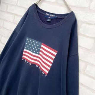 LL☺︎ 90s ポロラルフローレン USA FLAG 星条旗 スウェット