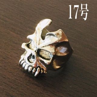 美品☆メンズアクセサリー スカルリング 17号(リング(指輪))