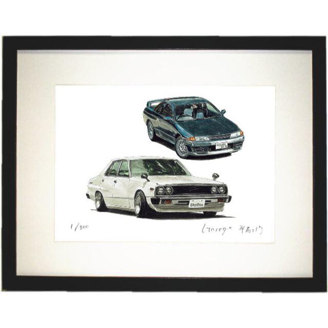 絵画/タペストリーNC-824 GT-R R32/C210限定版画サイン額装作家平右ヱ門