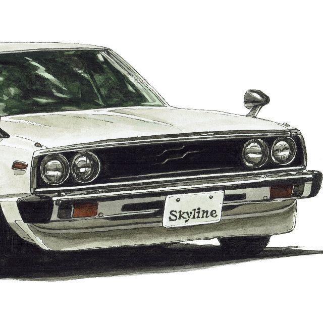 NC-824 GT-R R32/C210限定版画サイン額装作家平右ヱ門 8