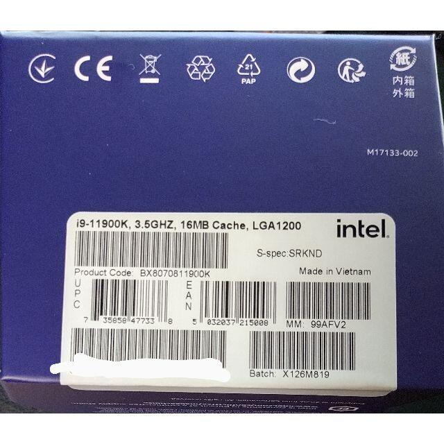 新品未開封！CPU intel i9-11900k