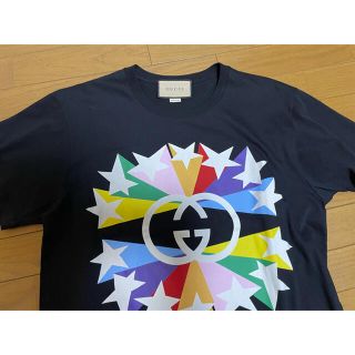 グッチ(Gucci)の●GUCCIグッチ黒地スター柄TシャツメンズXS(Tシャツ/カットソー(半袖/袖なし))