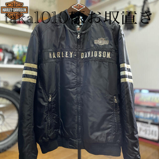 ハーレーダビッドソン(Harley Davidson)の大きめサイズ☆ハーレー 中綿 ウインターナイロンジャケット 黒/XL(装備/装具)
