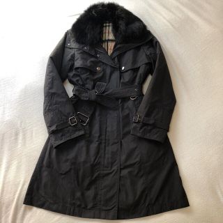 バーバリー(BURBERRY) ファーコート(レディース)(ブラック/黒色系)の