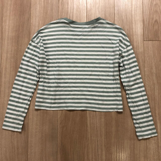 H&M(エイチアンドエム)のH&M ボーダー 長そでシャツ キッズ/ベビー/マタニティのキッズ服女の子用(90cm~)(Tシャツ/カットソー)の商品写真