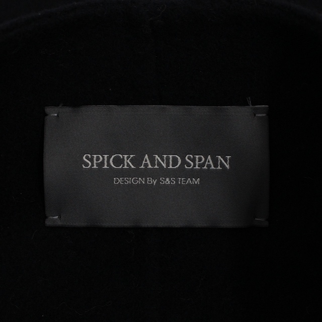 Spick & Span(スピックアンドスパン)のスピック&スパン Wフェイススタンドノーカラーコート ロング 38 M 紺 レディースのジャケット/アウター(その他)の商品写真